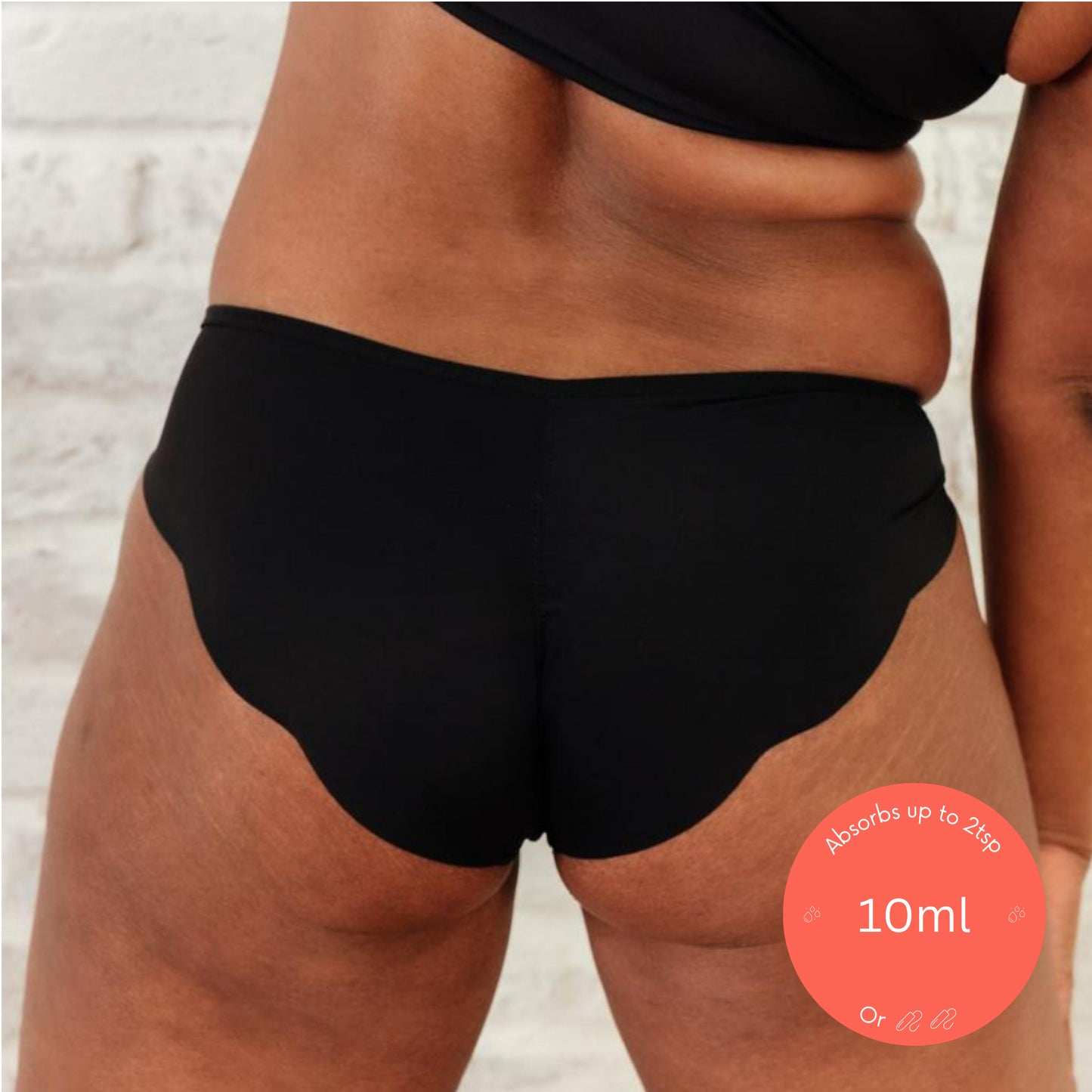 Jude Black Washable Incontinece Underwear, No-Show, Unique 3-Layer